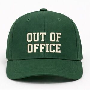 Out Of Office Green Velcro Strap Hat Vacation Travel Baseball Cap Unisex Trendy